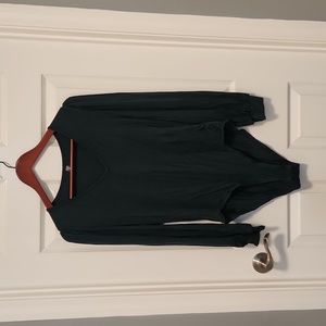 SHEIN Deep Green V-Neck Long Sleeve Bodysuit